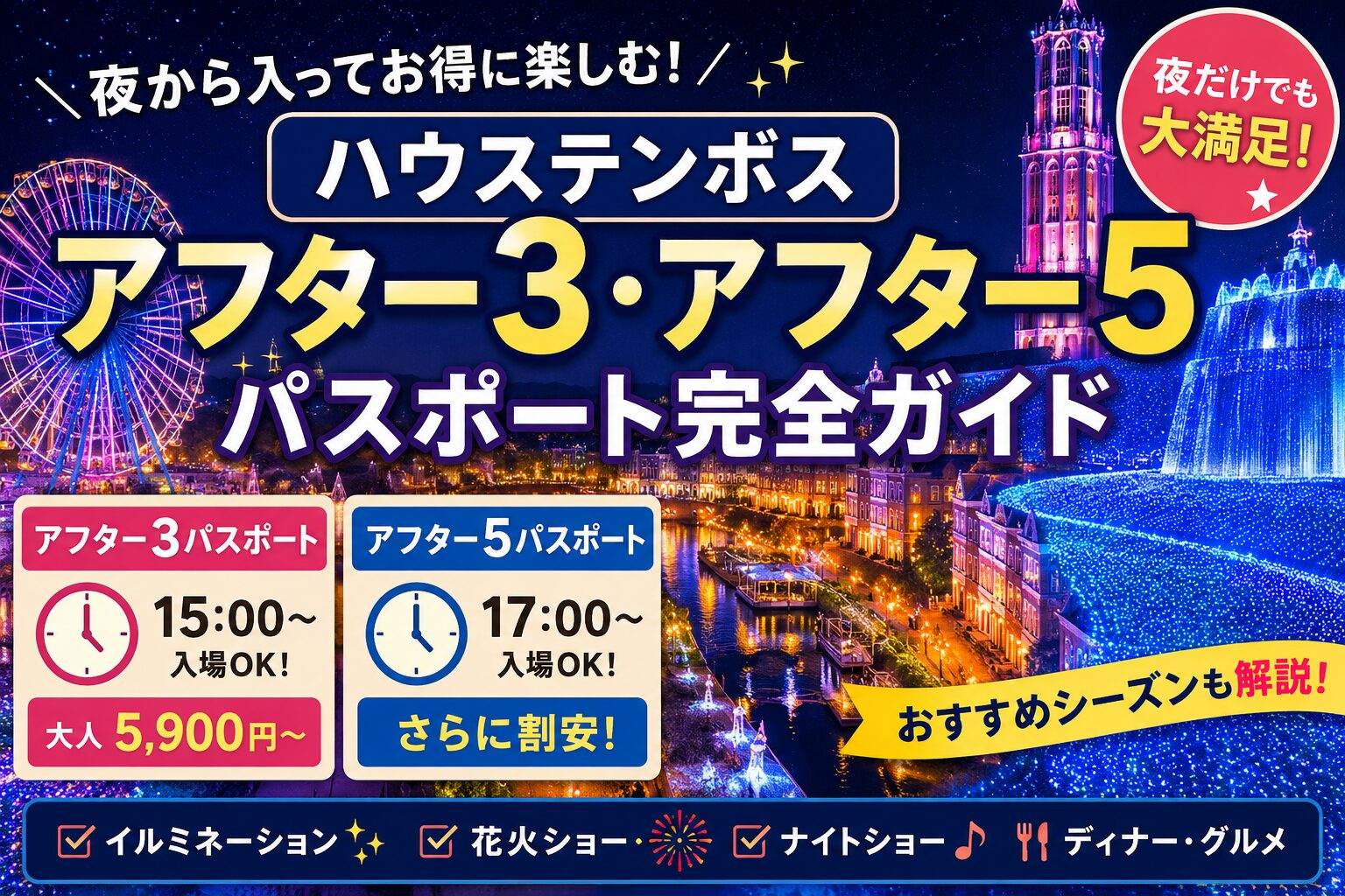 ハウステンボス アフター3 アフター5 パスポート完全ガイド
