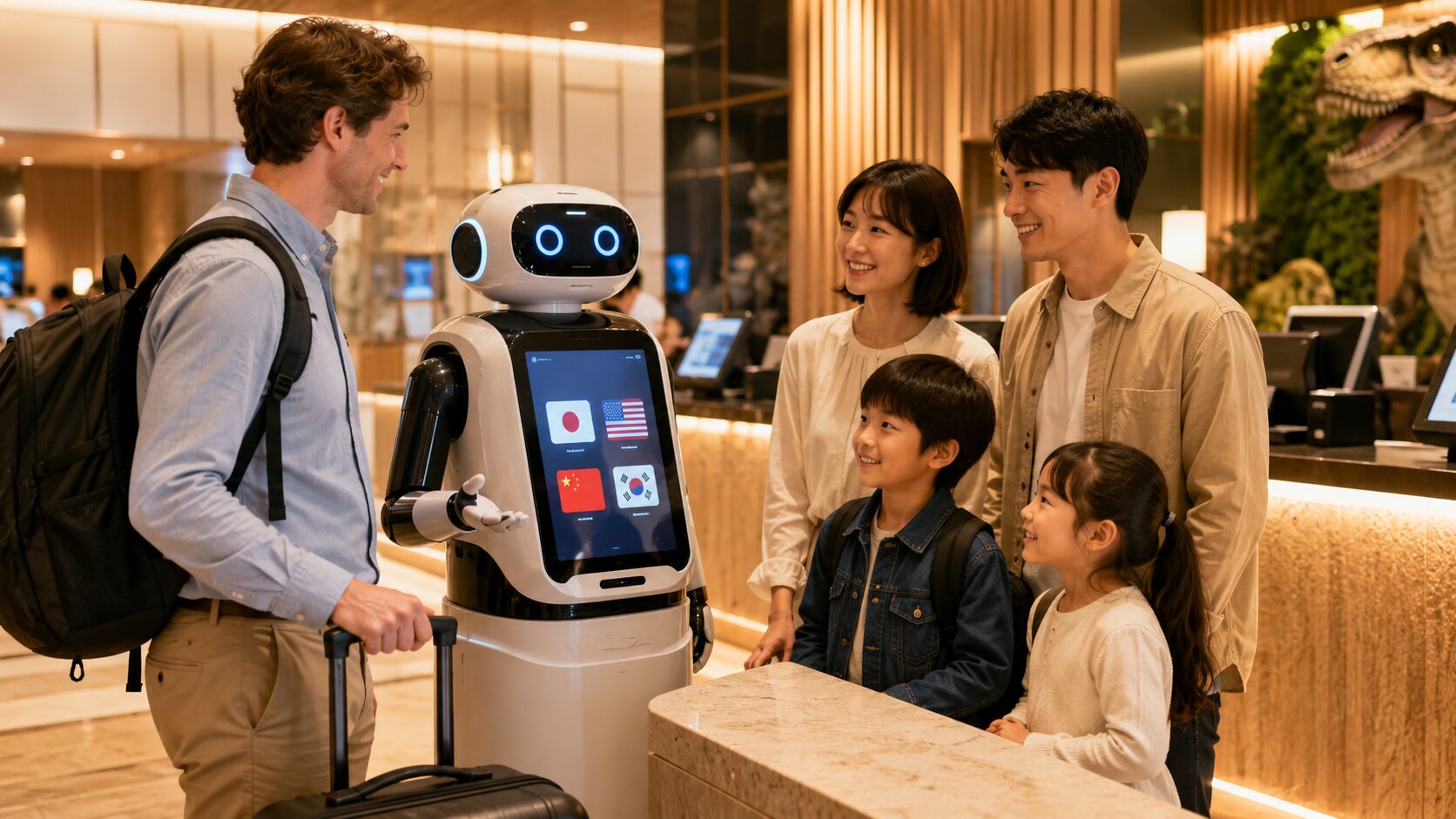 「変なホテル」はロボットが多言語対応！